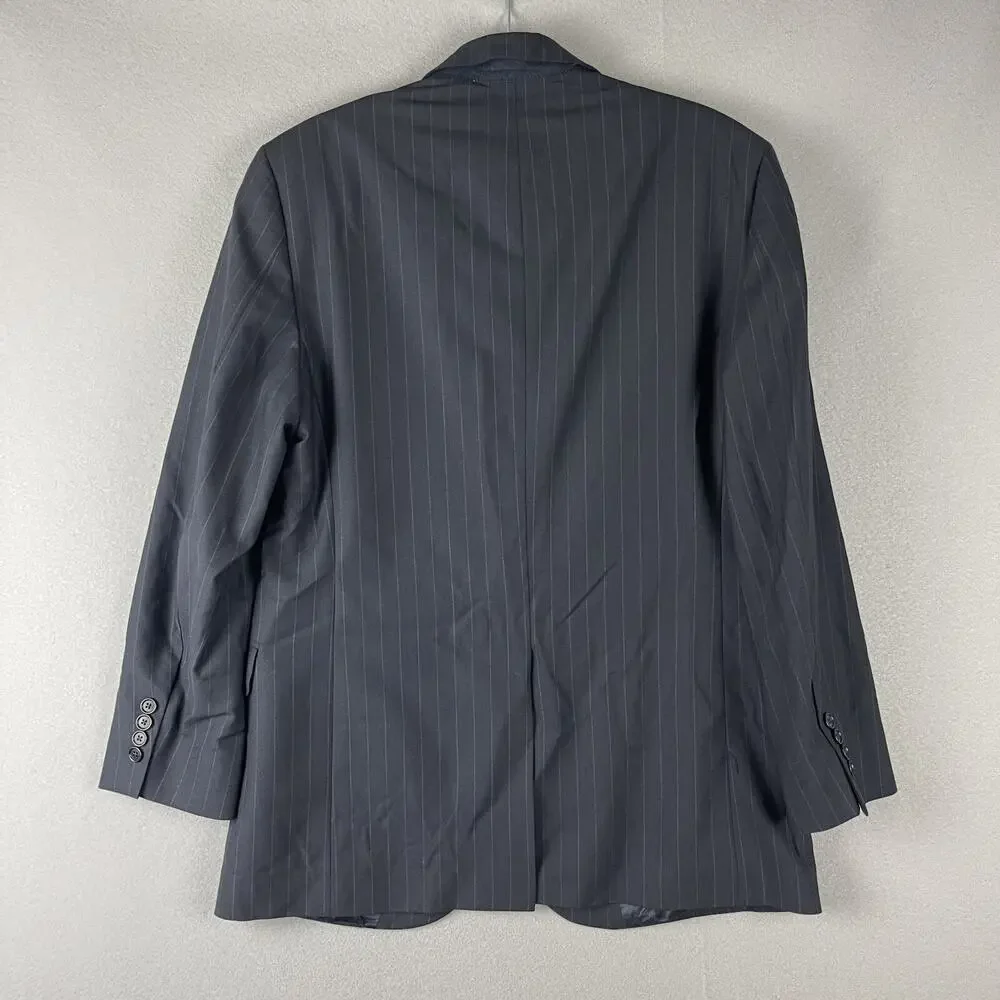 Brooks Brothers 346 Wool Blazer‎ Sport Coat Mens 40R Blue Striped Wool Stretch